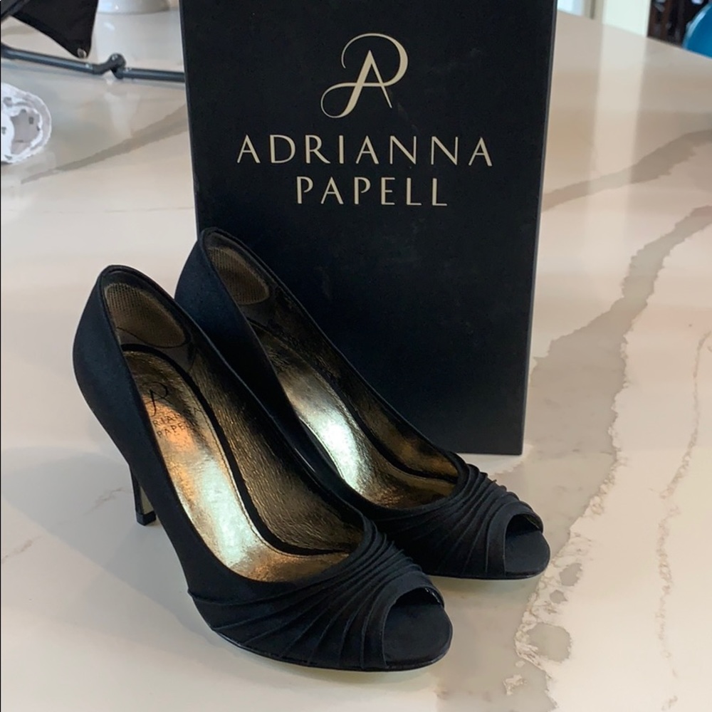 Adrianna Papell Black Satin Shoes